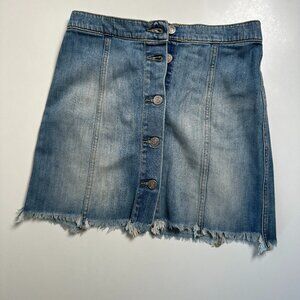 IRO Jeans Distressed Button Front Denim Skirt sz small